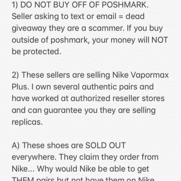 Nike VAPORMAX PLUS fakes SCAMMER ALERT 🚨 - Picture 2 of 5